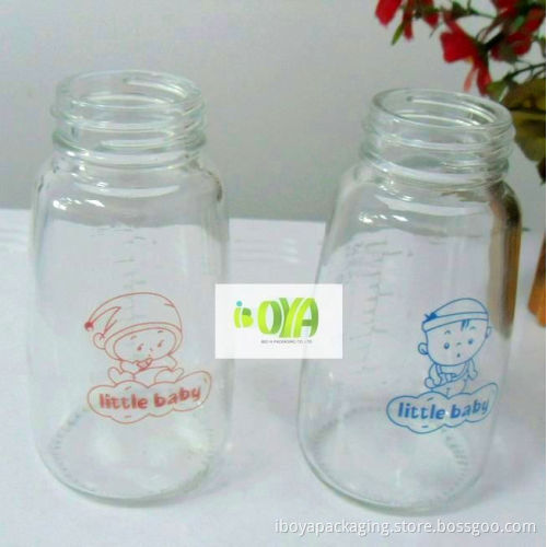 150ml round clear baby milk glass bottle